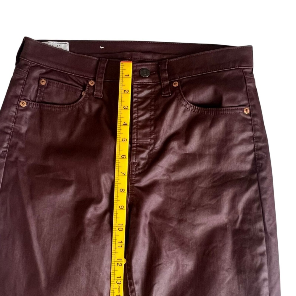 Gap Vintage Slim Mid Rise Coated Burgundy Jeans Pants Womens 28 6R Maroon Wine - Picture 8 of 10